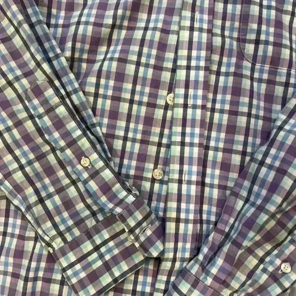 Vineyard Vines Shirt Mens Small Blue/Purple Plaid Slim Fit Whale L/S Button Down - Picture 2 of 4